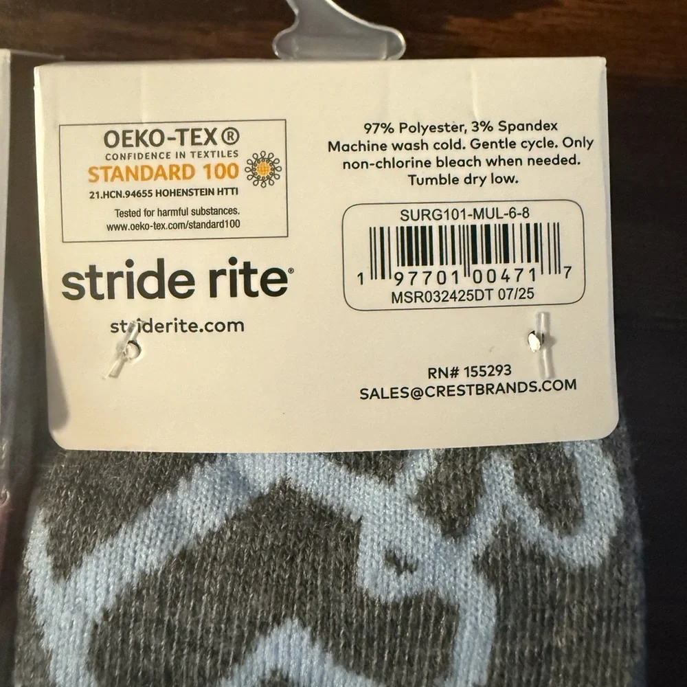 Stride Rite Surprize Girls Socks 3 3-Pack - Pink, White, Cream NWT Shoe Size 7-2